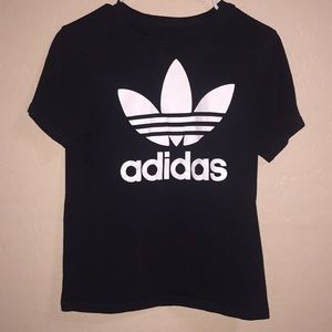 Black Adidas Three Stripes Tee